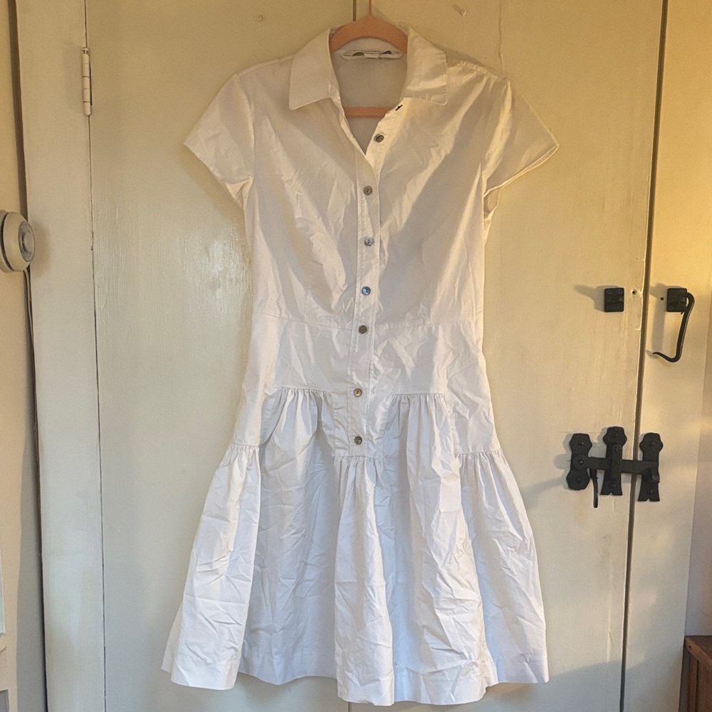 Diane Von Furstenberg White Button-Down Midi Dress